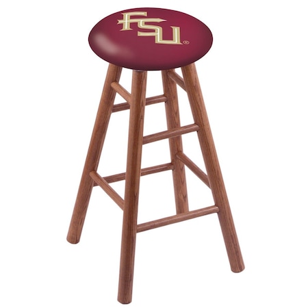 Oak Bar Stool,Medium Finish,Florida State (Script) Seat